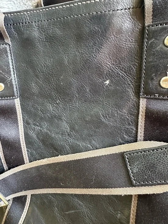 Coach F70558 Black Heritage Web Foldover Leather Messenger Bag - Picture 8 of 10